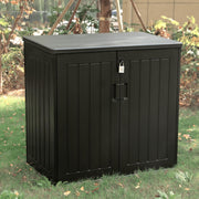 Olsen & Smith MASSIVE Capacity 775L Outdoor Garden Storage Box Plastic Shed Garbage - Weatherproof with Wood Effect 775 Litre