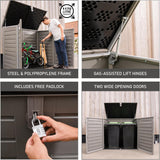 Olsen & Smith MASSIVE Capacity 1170 Outdoor Garden Storage Box Plastic Shed Garbage - Weatherproof with Wood Effect (1170 Litre)