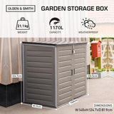 Olsen & Smith MASSIVE Capacity 1170 Outdoor Garden Storage Box Plastic Shed Garbage - Weatherproof with Wood Effect (1170 Litre)