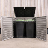 Olsen & Smith MASSIVE Capacity 1170 Outdoor Garden Storage Box Plastic Shed Garbage - Weatherproof with Wood Effect (1170 Litre)