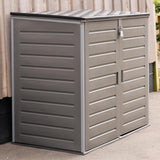 Olsen & Smith MASSIVE Capacity 1170 Outdoor Garden Storage Box Plastic Shed Garbage - Weatherproof with Wood Effect (1170 Litre)