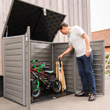 Olsen & Smith MASSIVE Capacity 1170 Outdoor Garden Storage Box Plastic Shed Garbage - Weatherproof with Wood Effect (1170 Litre)