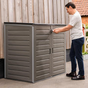 Olsen & Smith MASSIVE Capacity 1170 Outdoor Garden Storage Box Plastic Shed Garbage - Weatherproof with Wood Effect (1170 Litre)