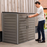 Olsen & Smith MASSIVE Capacity 1170 Outdoor Garden Storage Box Plastic Shed Garbage - Weatherproof with Wood Effect (1170 Litre)